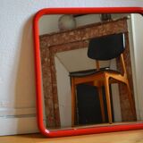 80s red post-modernist mirror dim: 60 x 60 cm