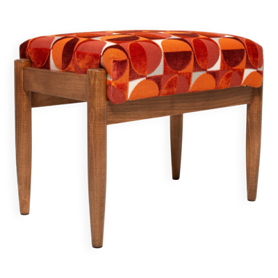 Tabouret vintage rouge et orange milieu du siècle, Edmund Homa, 1960s