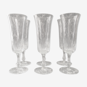 Champagne pressed molded glass flutes