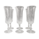 Champagne pressed molded glass flutes
