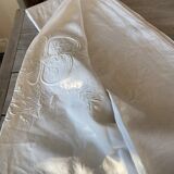 Linen sheet with OB monogram and embroidery