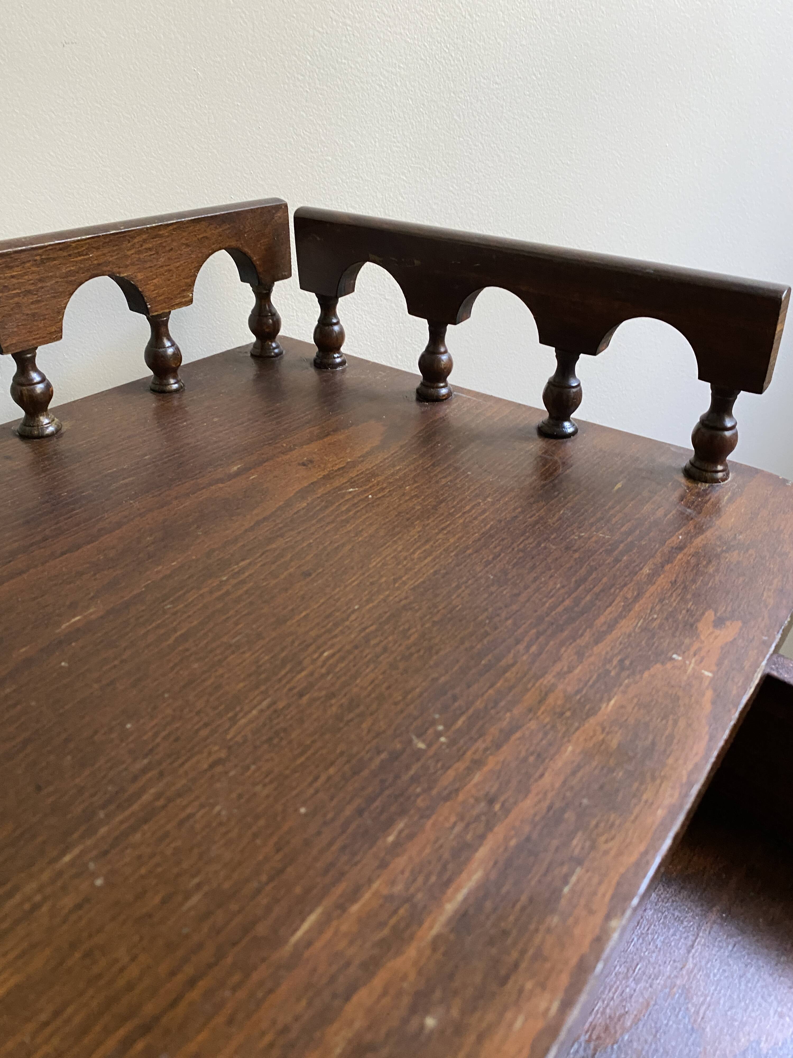 Nightstand, turned wooden bedside table opening with a drawer, vintage telephone table.