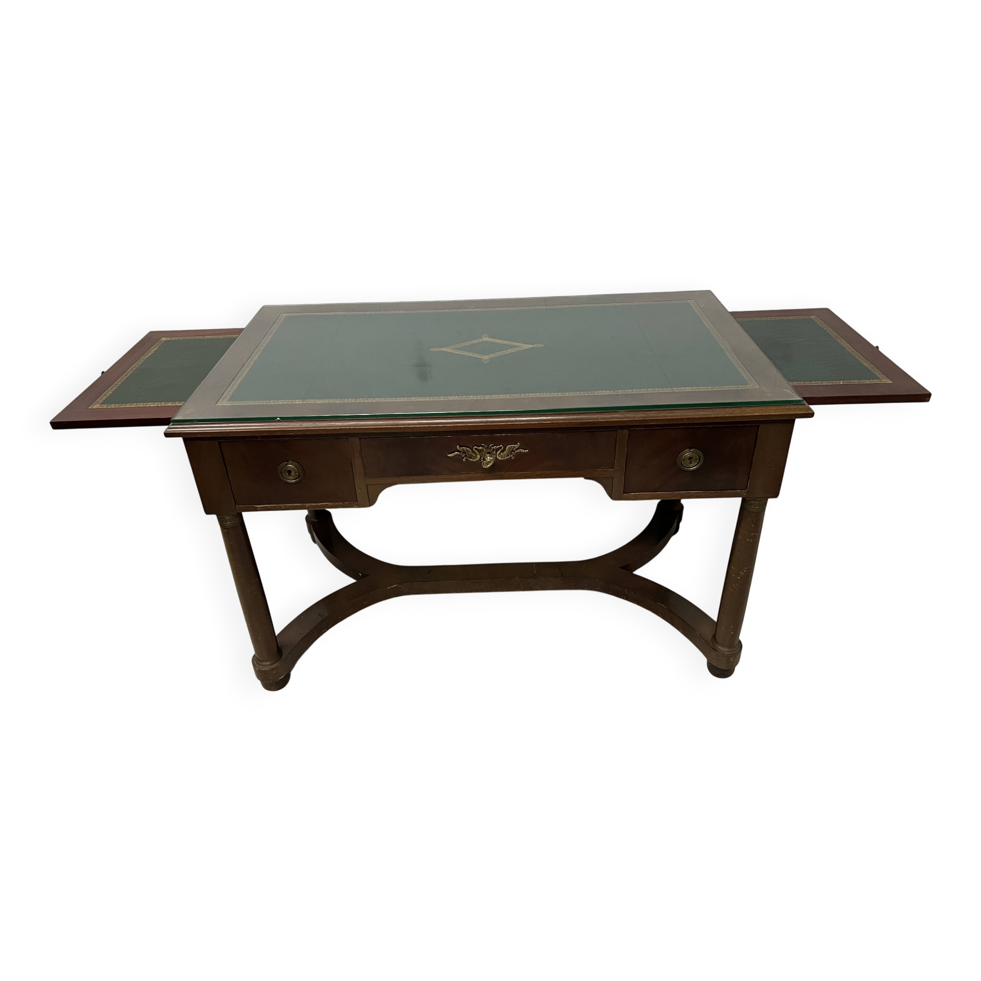 Empire style desk in mahogany and veneer, 20th century