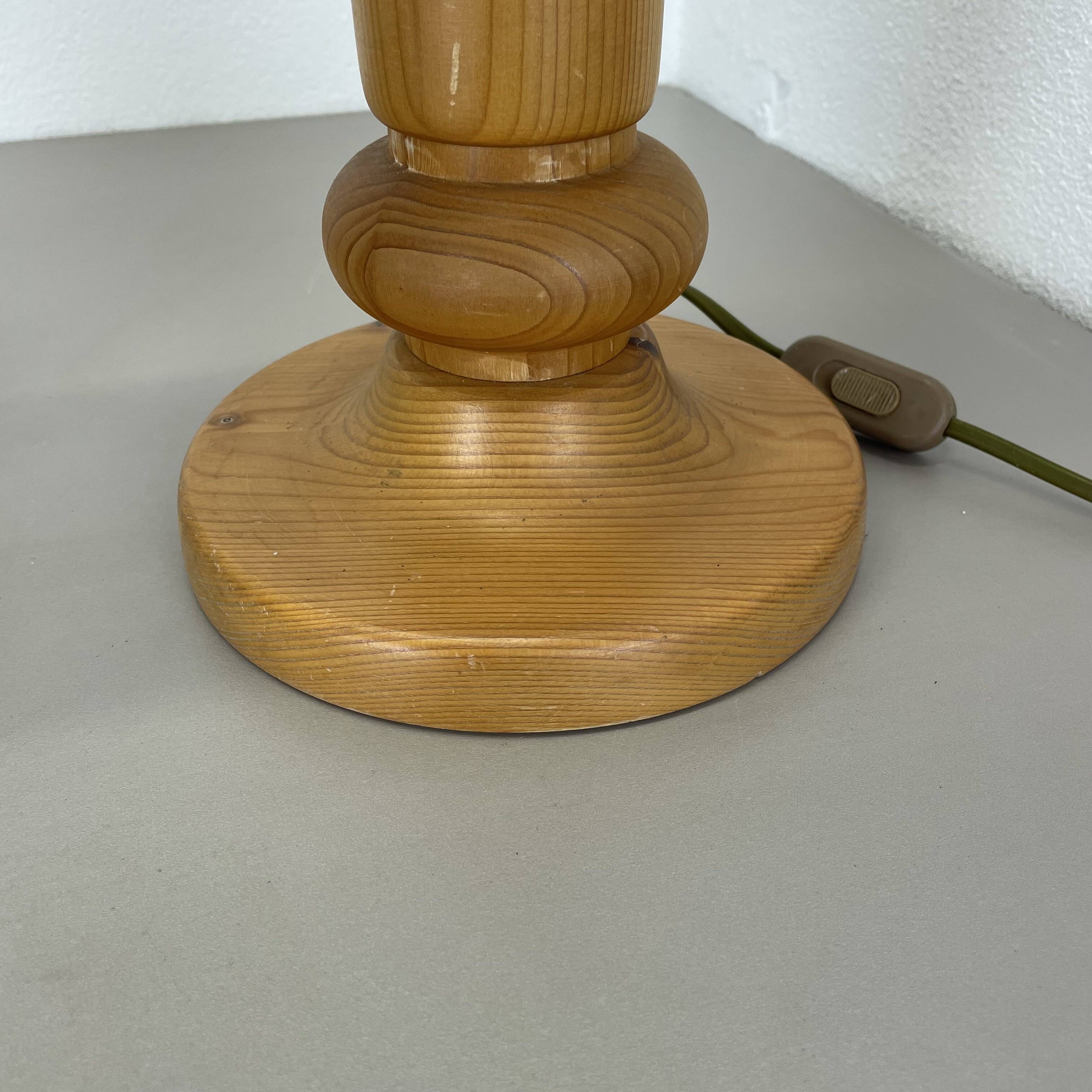 Large Organic Sculptural PINE Wooden Table Light by Temde Lights, Germany 1