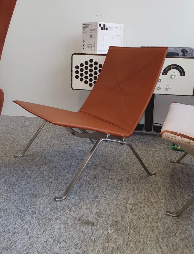 Armchair PK22 Poul Kjaerholm Brown leather edition Fritz Hansen