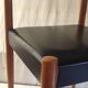Scandinavian style chair in wood and faux leather - 1960s/70s