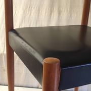 Scandinavian style chair in wood and faux leather - 1960s/70s