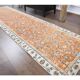 Vintage Turkish Oushak Handmade Wool Cotton Orange Runner 80x318