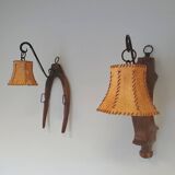 Ox harnass wall lamps / farm house / rustic