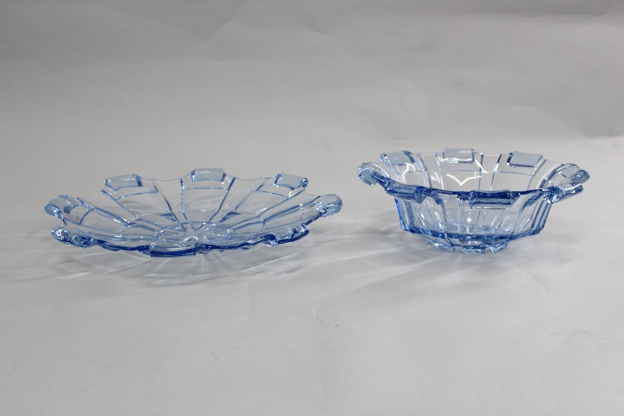1970s pair of Glass Bowls , Czechoslovakia