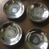 Set of 4 bridge ashtrays in silverware