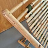 Bamboo deckchair and footrest from the 70s