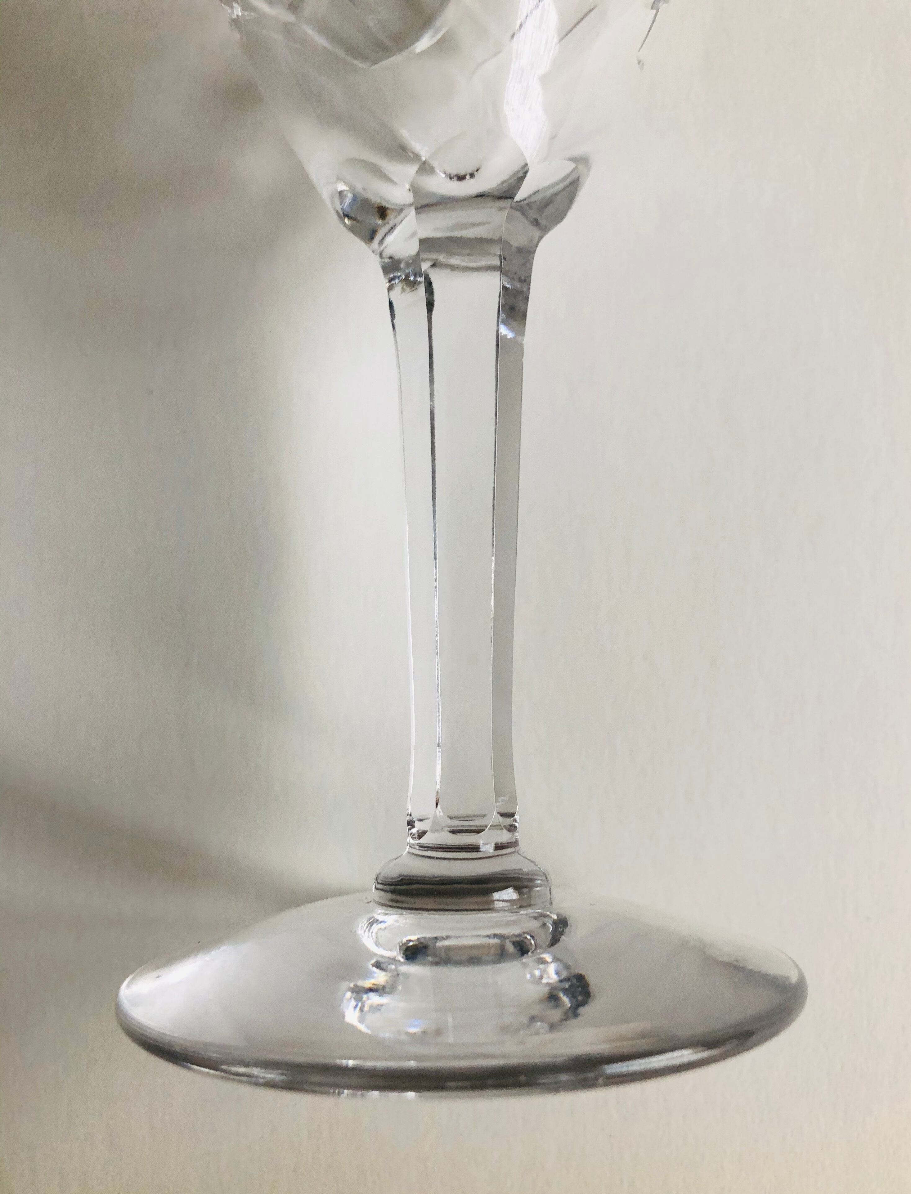 Ensemble de six verres à vin en cristal de Lorraine