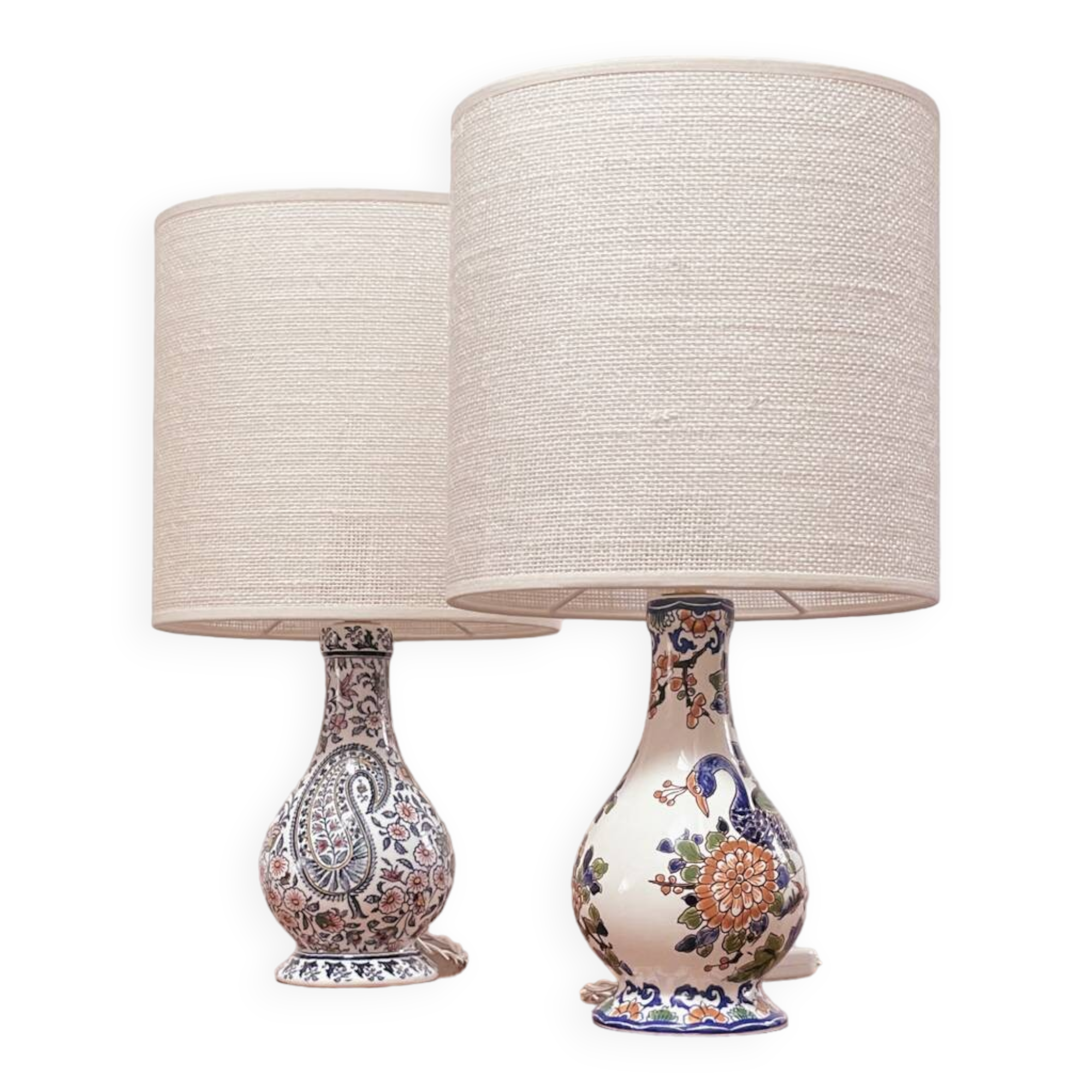 Paire lampes faïence de Gien
