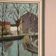 Original Swedish Oil on Canvas - "Landscape with Trees and Buildings" by Ingvar Björk - 1948 - Vintage - Framed - 62 × 48 cm (24.4" × 18.9")