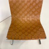 Mid-Century Pair of Lounge Chairs by Ross Littell for ICF, Cognac Leather, Italy, 1970s