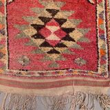 Vintage turkish  tribal runner 385x85 cm veg dye wool rug tribal, handmade