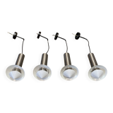 Set of 4 modular wall lights, 1960s design.