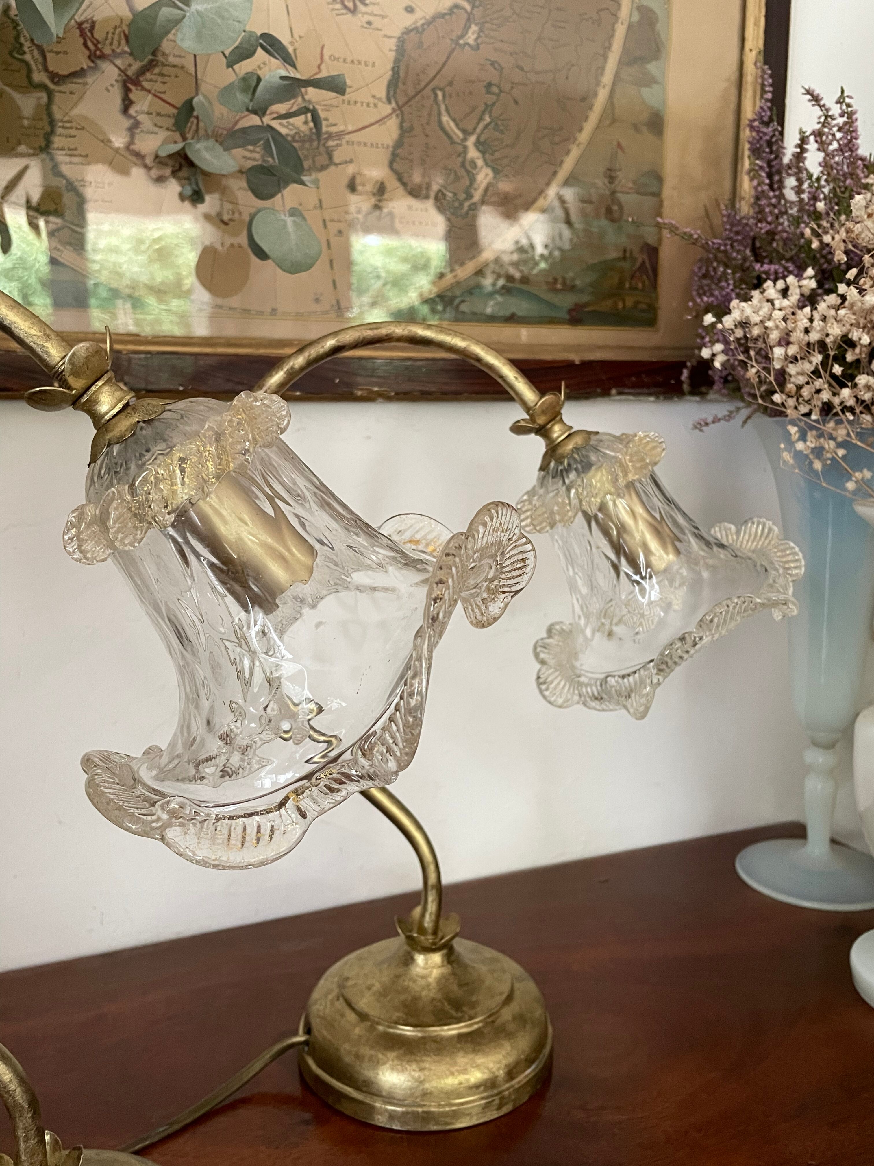 Lampe col de cygne tulipe Murano