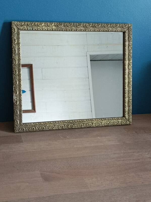 Mirror Carved gilded stucco wood frame patinated dpmc 0923236