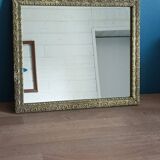 Miroir Cadre bois stuc sculpté dorée patiné dpmc 0923236