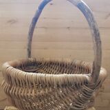 Large vintage basket braided wicker