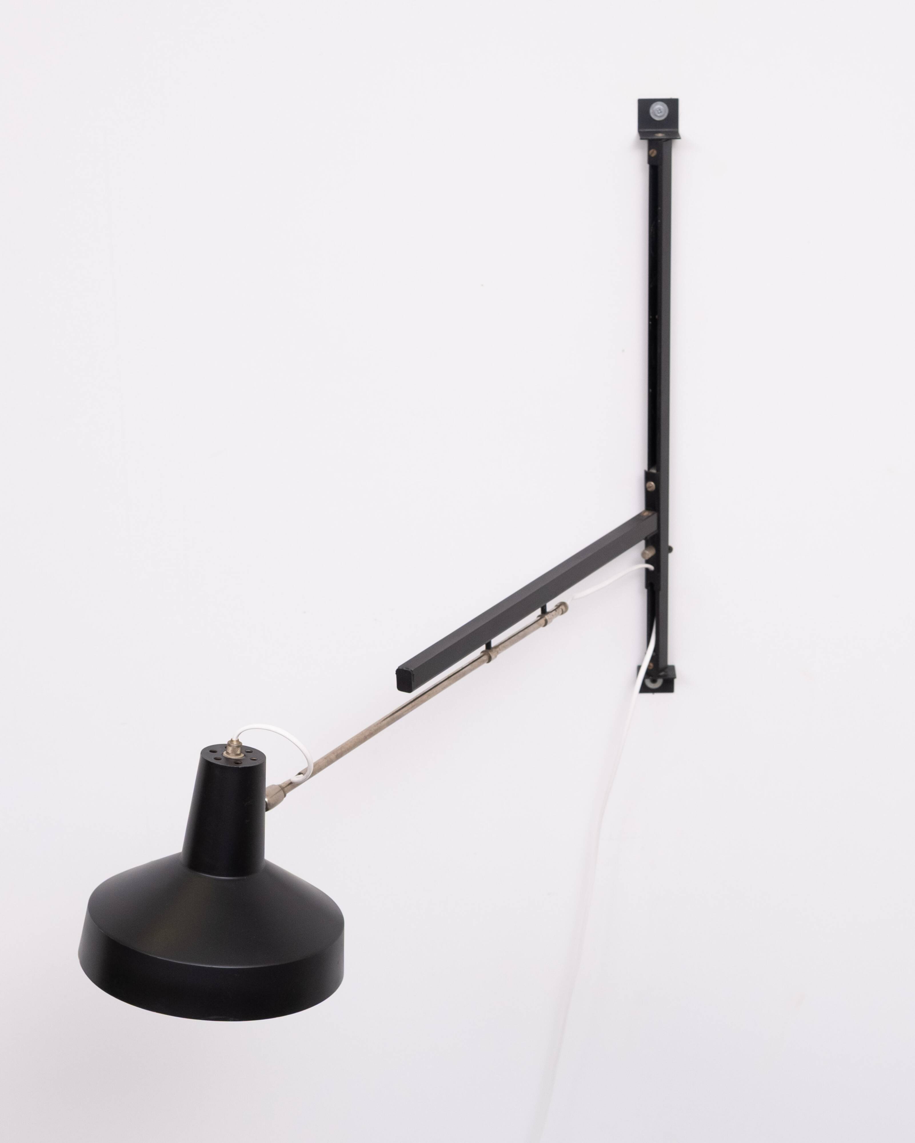 Niek Hiemstra Evolux Telescope wall lamp 1960s Holland