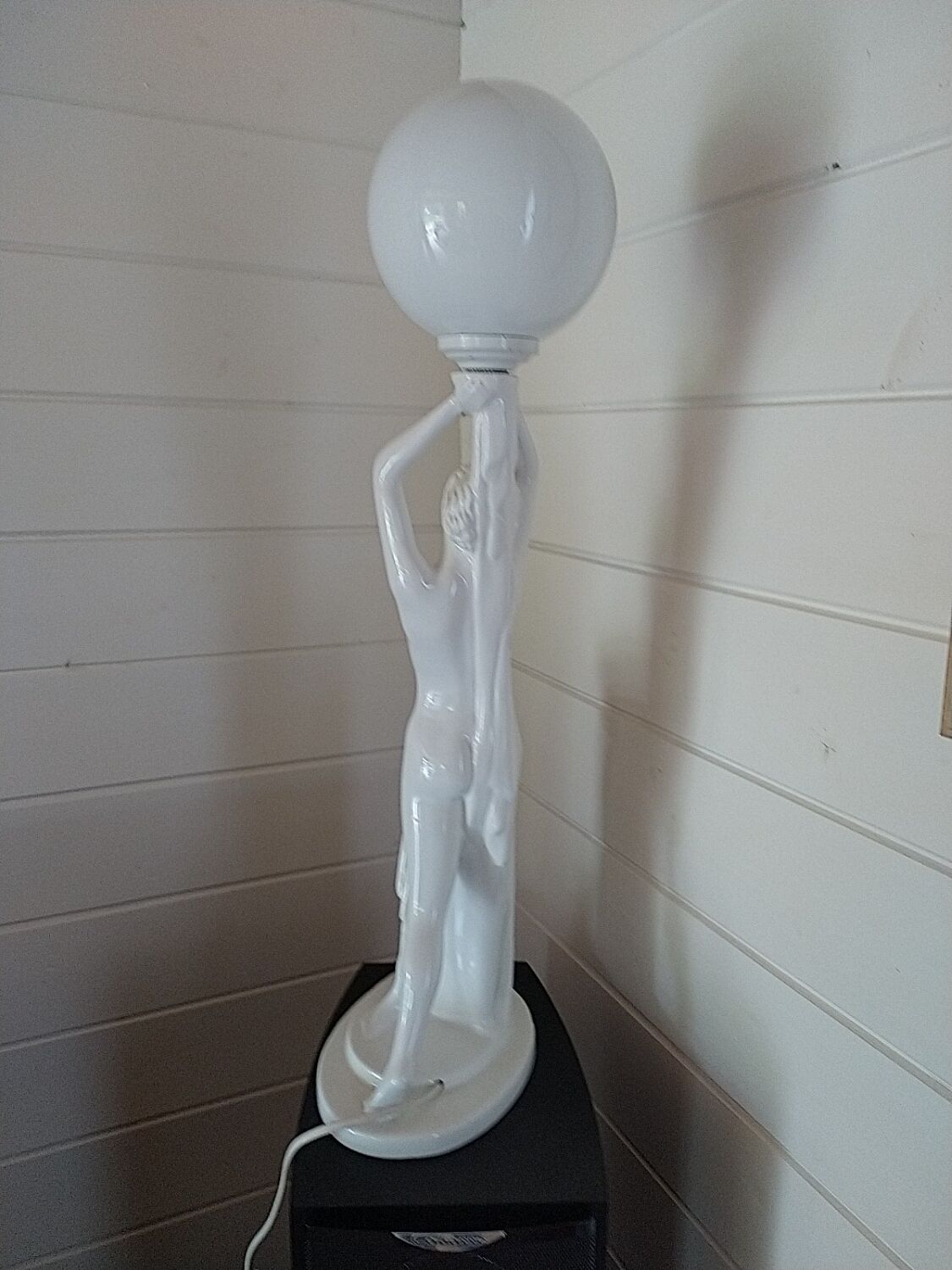 1970s lamp. Nude Art Deco style. 67cm.