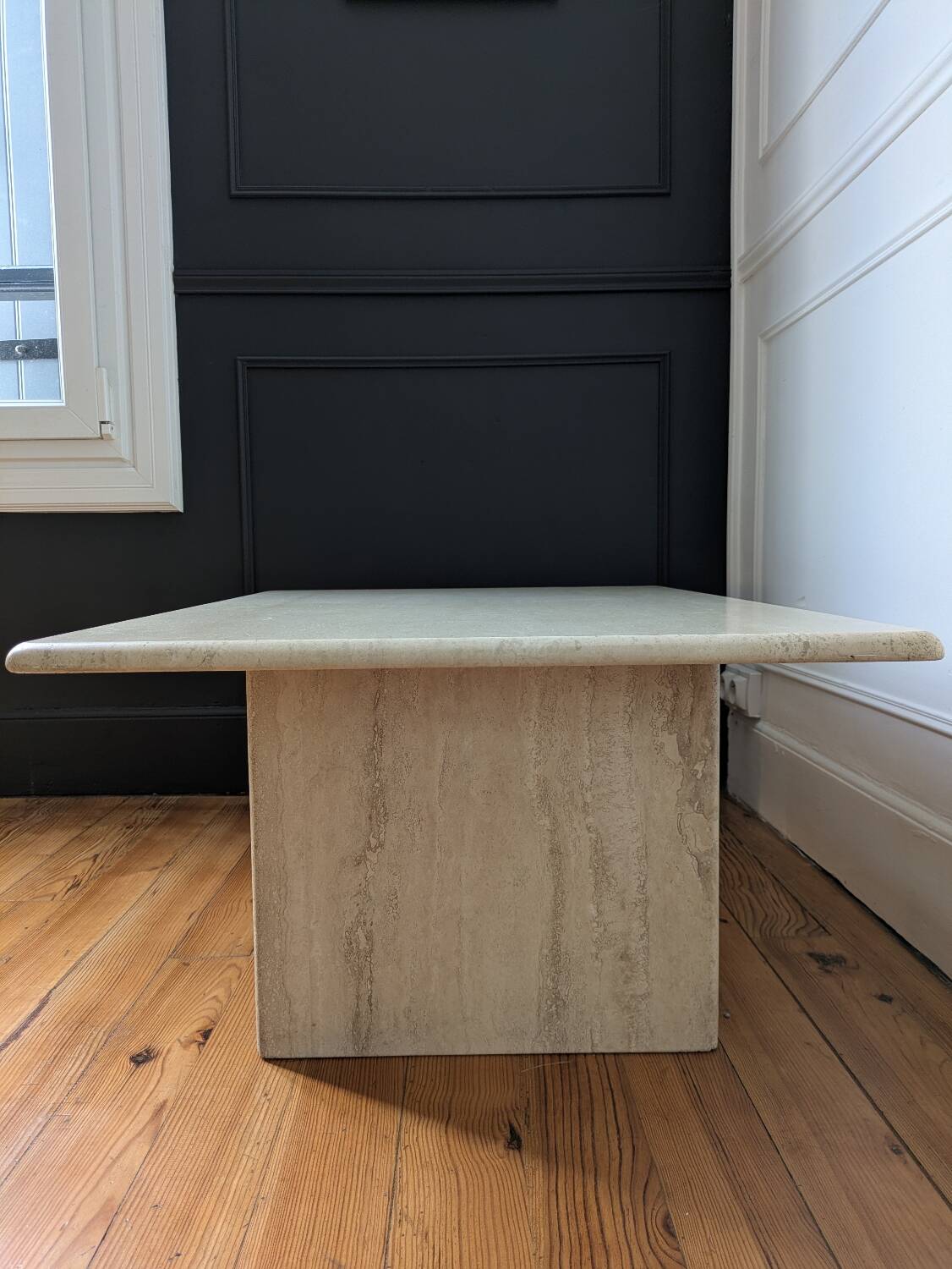 Vintage coffee table in travertine