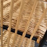 Wicker lyre side table