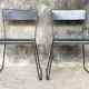 Pair of stackable metal chairs with sled feet - 1960