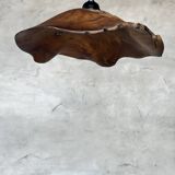 Small pendant light in corrugated teak leaf (Small D:30 H:20)