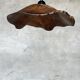 Small pendant light in corrugated teak leaf (Small D:30 H:20)