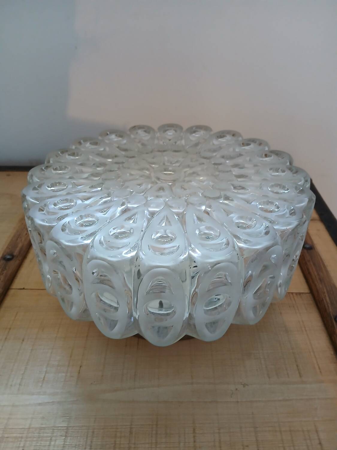 Large vintage glass ceiling light