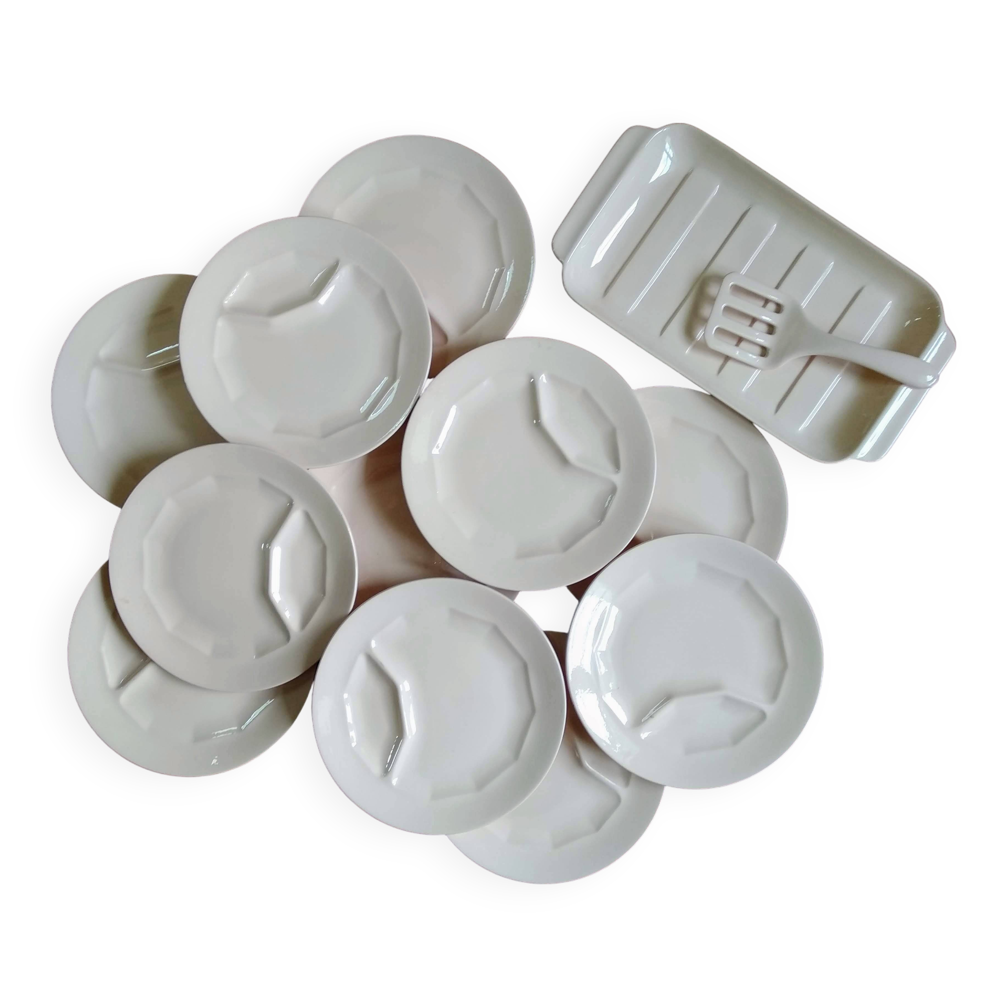 Digoin Sarreguemines Pale Pink Asparagus Set