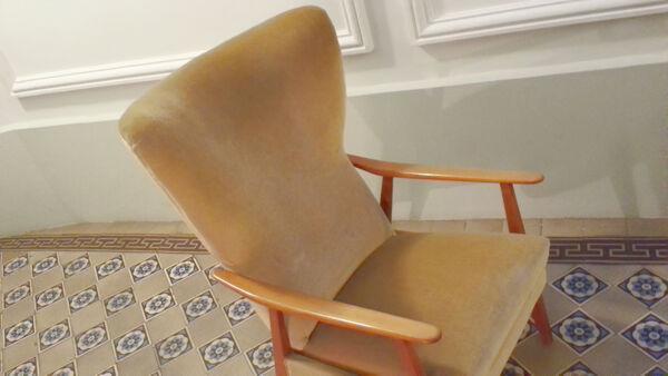 Fauteuil bergere scandinave  Relax wingback chair années 50 60 scandinave