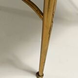 Pair of Vintage Brass and Red Velvet Chiavarine Chairs, Italy