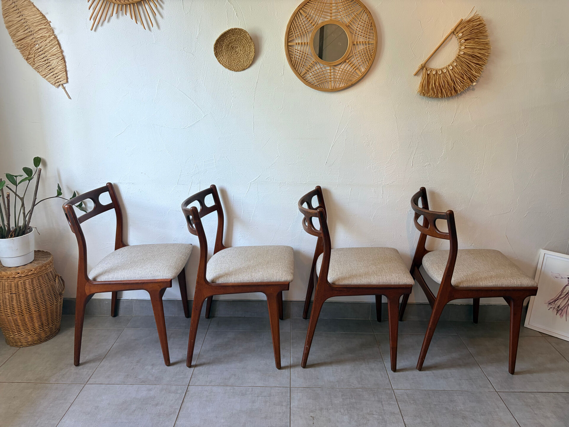 4 Scandinavian teak chairs Samcom Andersen Johannes