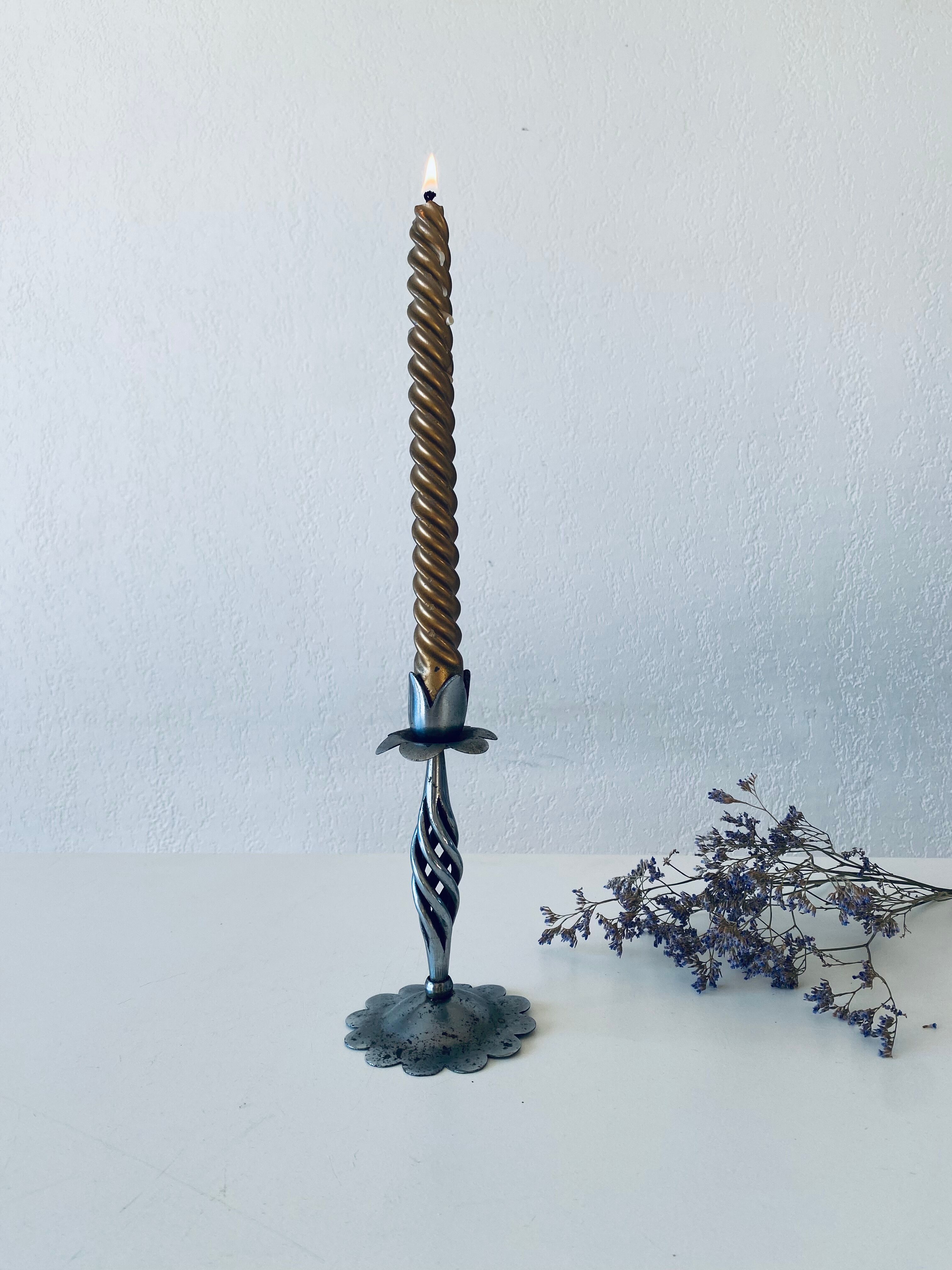 Iron flower candle holder