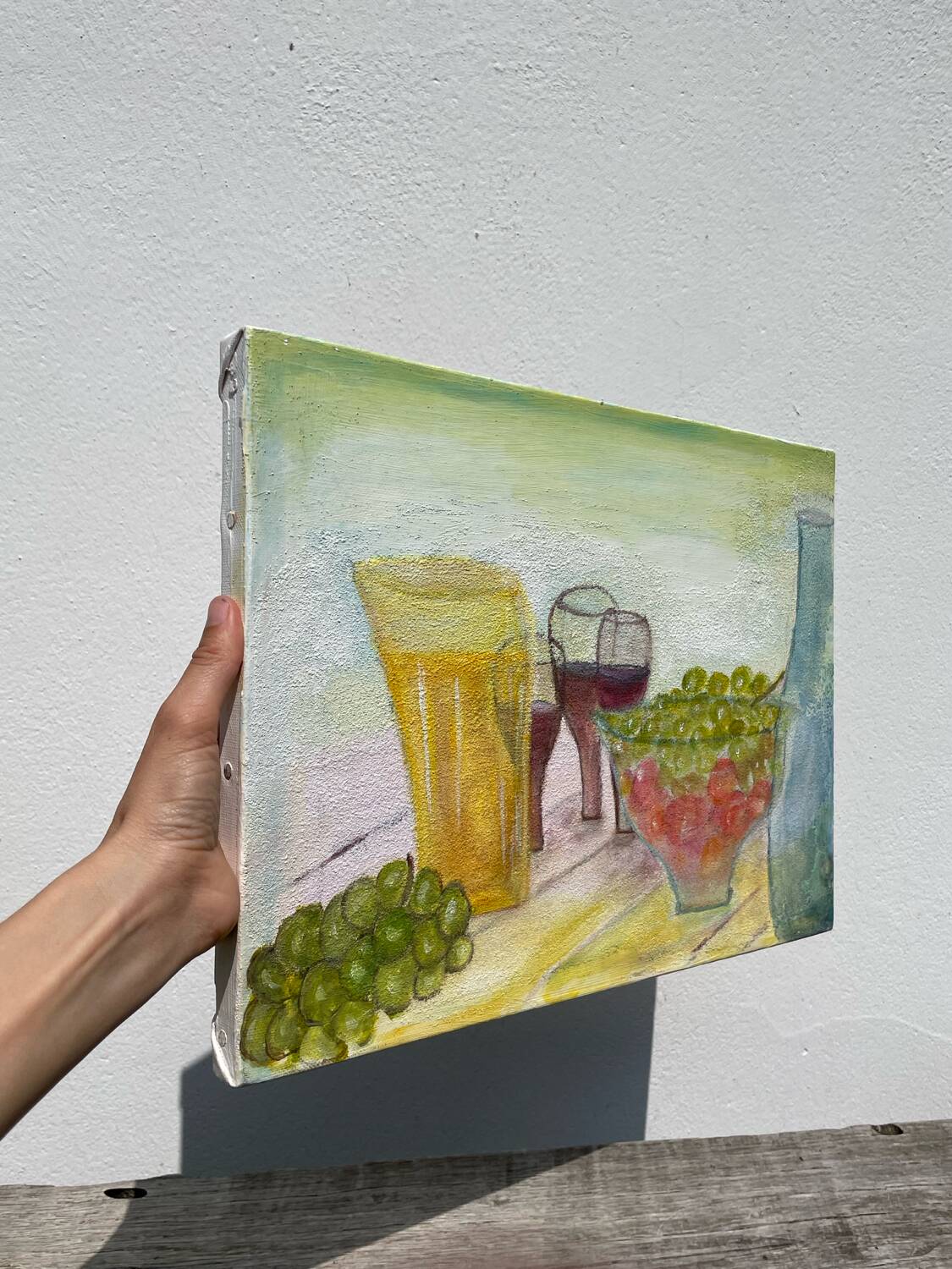 Still life painting on canvas