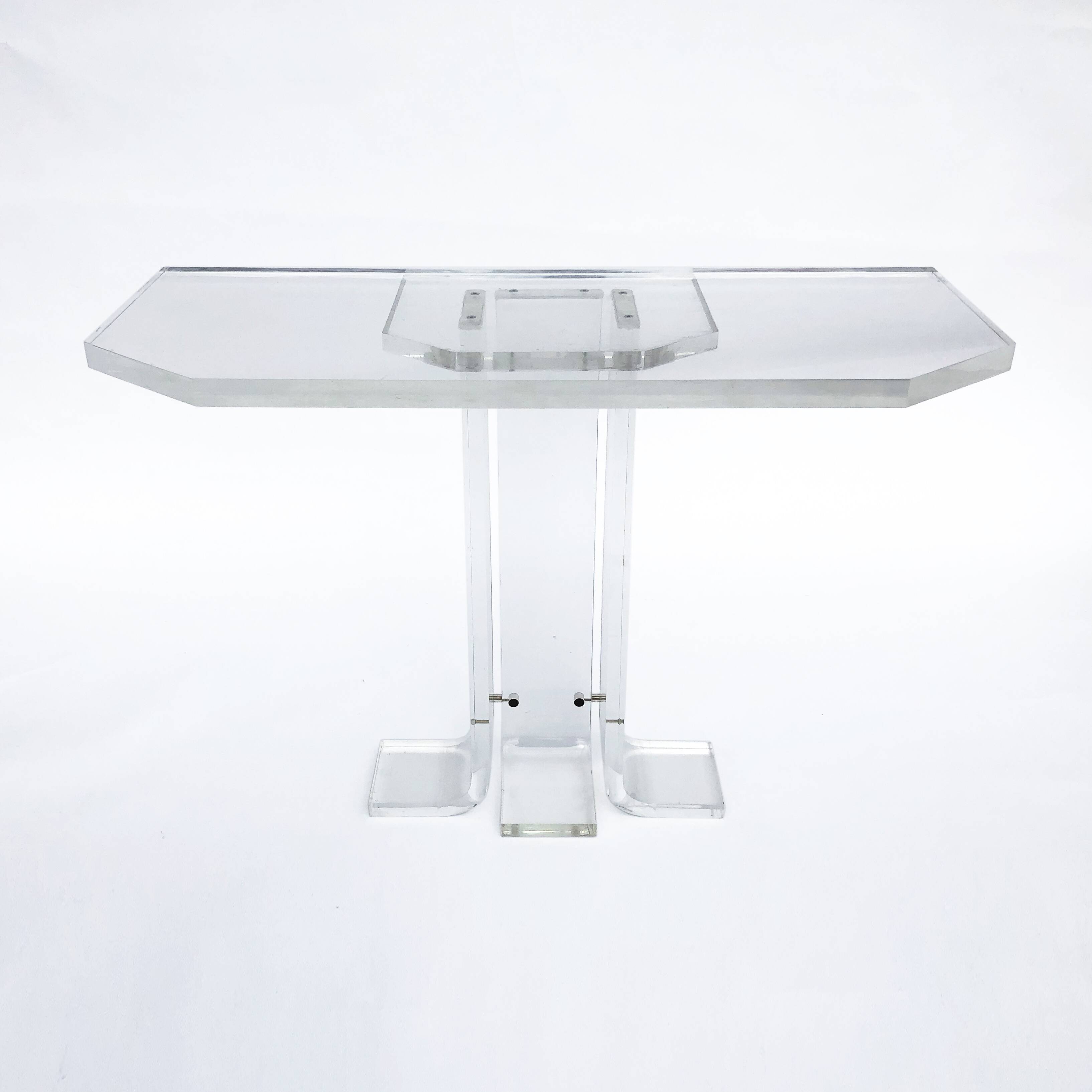 1970s lucite table hollywood regency perspex acrylic vintage postmodern space charles hollis jones