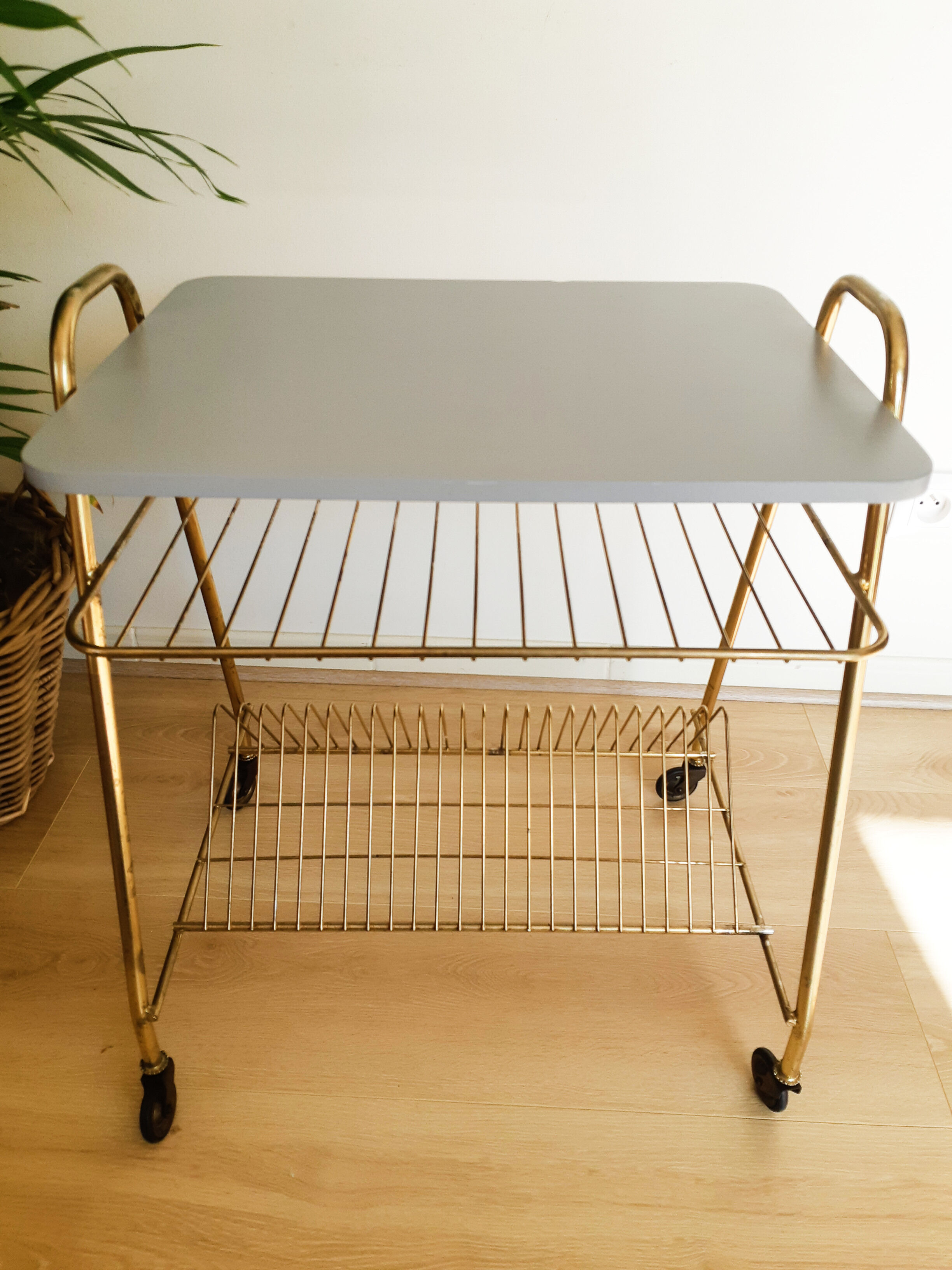 Table vinyl door, electrophone holder, record player, magazine holder, 50s