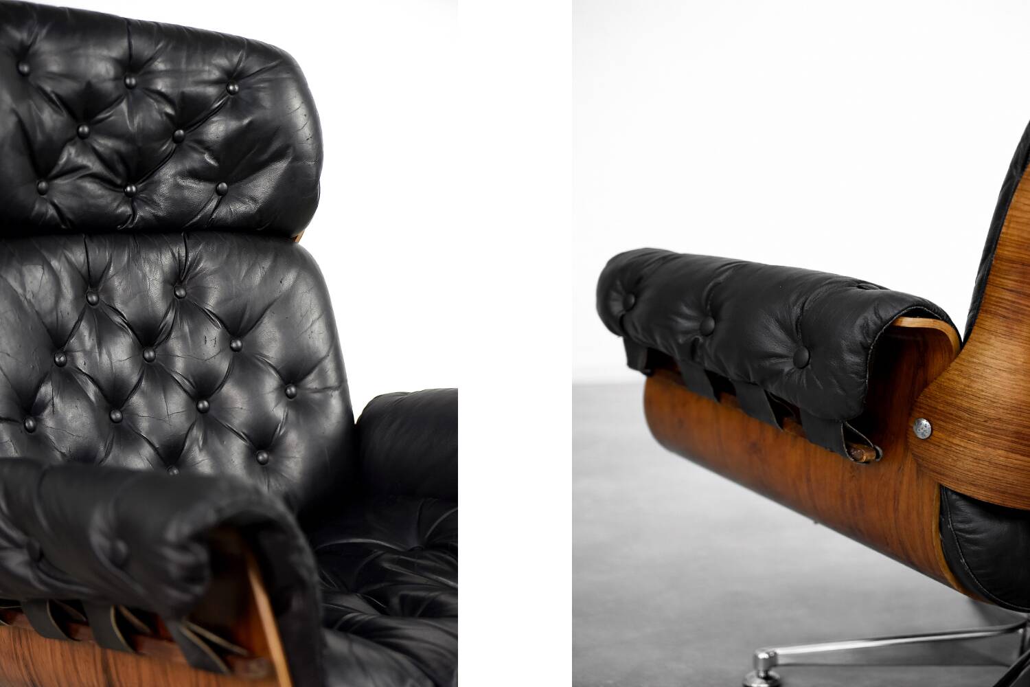 Vintage Mid-Century Modern Swiss Leather Lounge Chair from Giroflex