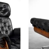 Vintage Mid-Century Modern Swiss Leather Lounge Chair from Giroflex