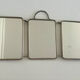 Antique Art Deco triptych barber mirror from the 1920s/30s – leather covering o