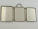 Antique Art Deco triptych barber mirror from the 1920s/30s – leather covering o