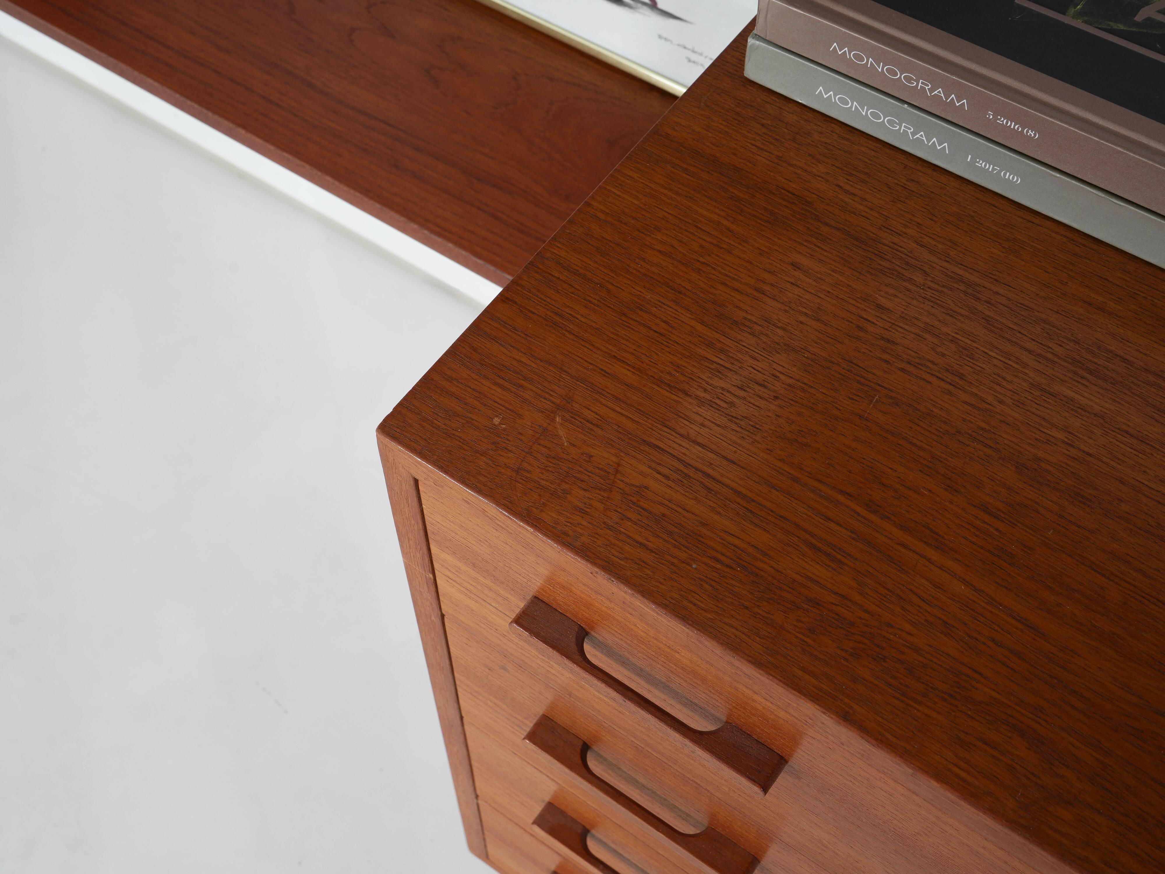 Modular shelving Kai Kristiansen, teak veneer, Danish design 1960s