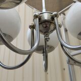 Lustre 5 lights, opaline ball chrome body