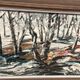 Oil on Swedish panel - "Forest in Winter" - Signed - Vintage and Framed