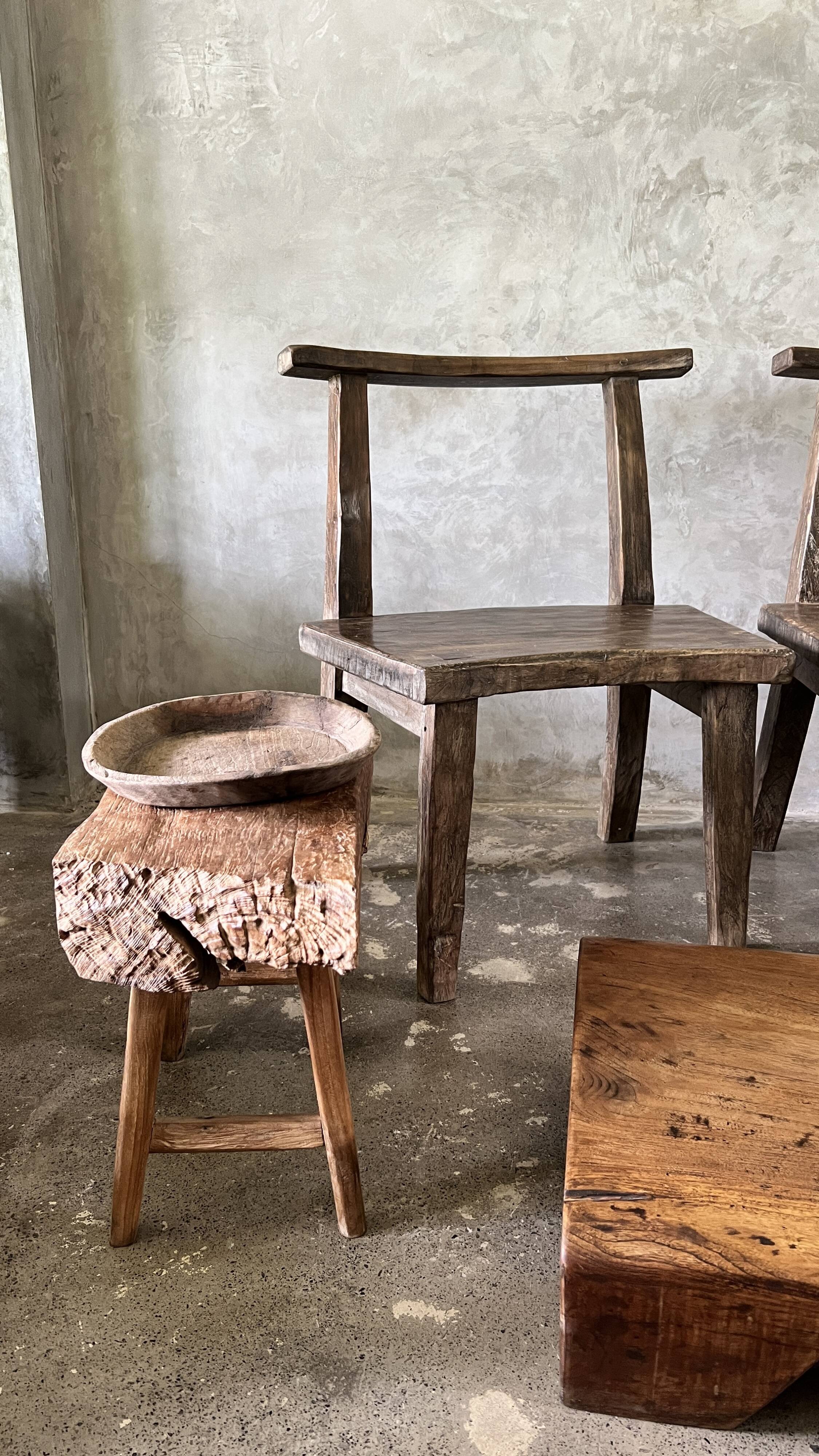 Large old teak chair or armchair H84 L60